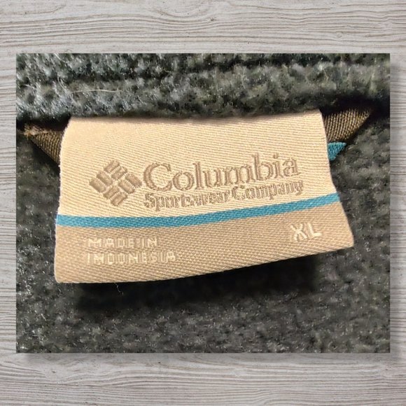 Columbia blue & tan fleece zippered jacket, size XL EUC - Picture 4 of 6